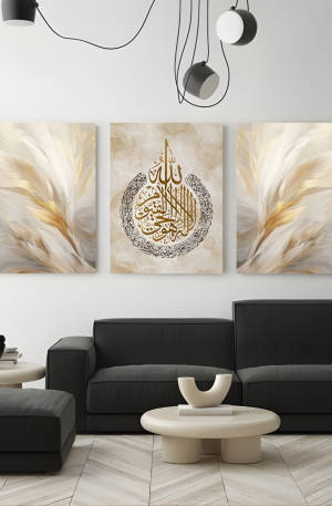 Ensemble de 3 tableaux - Triptyque "Sérénité Spirituelle"