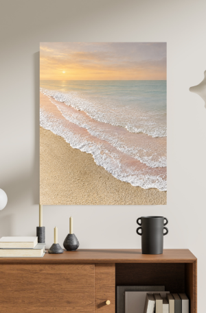 Tableau Décoratif Plage au Coucher du Soleil – Paysage Marin Apaisant