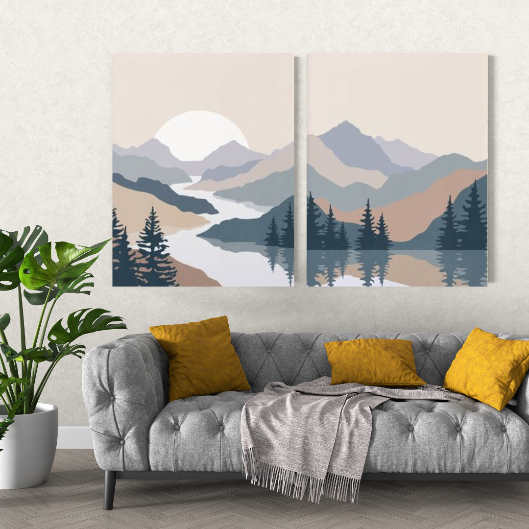 lot-de-2-tableaux-diptyques-moderne