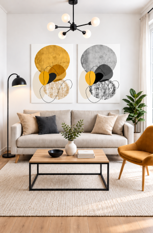 Ensemble de 2 tableaux décoratifs Art abstrait